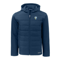 Cutter & Buck Throwback Evoke Hybrid Eco Softshell Recycled Full-Zip Hoodie Jacket - Los Angeles Chargers