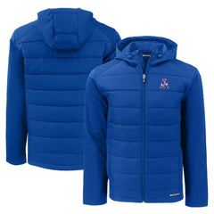 Cutter & Buck Throwback Evoke Hybrid Eco Softshell Recycled Full-Zip Hoodie Jacket - New England Patriots