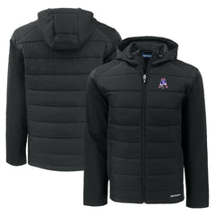Cutter & Buck Throwback Evoke Hybrid Eco Softshell Recycled Full-Zip Hoodie Jacket - New England Patriots