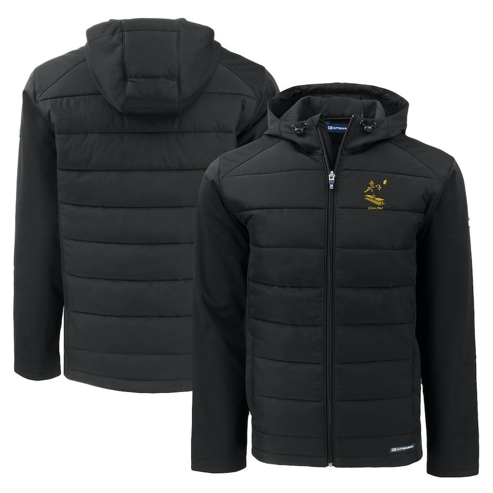 Cutter & Buck Throwback Evoke Hybrid Eco Softshell Recycled Full-Zip Hoodie Jacket - Pittsburgh Steelers
