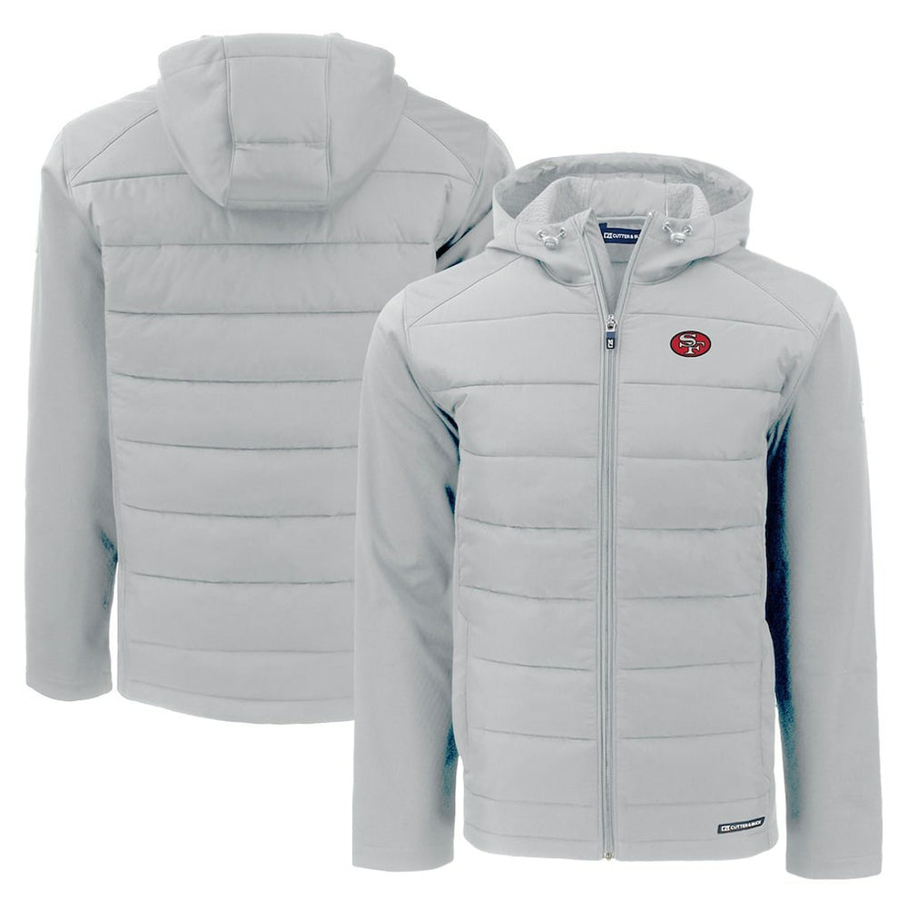 Cutter & Buck Throwback Evoke Hybrid Eco Softshell Recycled Full-Zip Hoodie Jacket - San Francisco 49ers