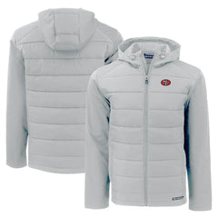 Cutter & Buck Throwback Evoke Hybrid Eco Softshell Recycled Full-Zip Hoodie Jacket - San Francisco 49ers