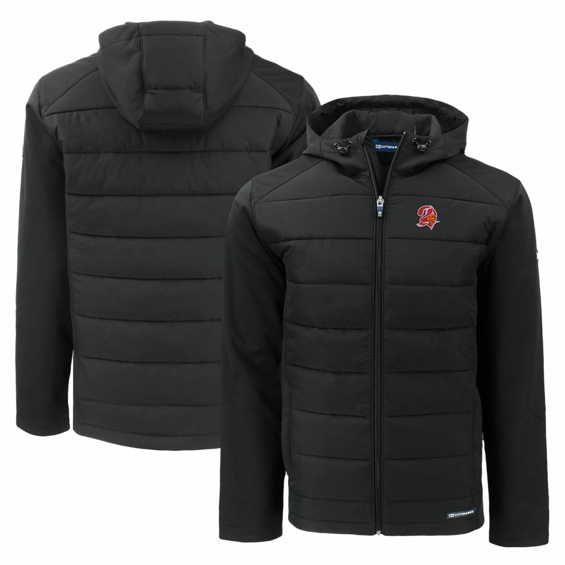 Cutter & Buck Throwback Evoke Hybrid Eco Softshell Recycled Full-Zip Hoodie Jacket - Tampa Bay Buccaneers