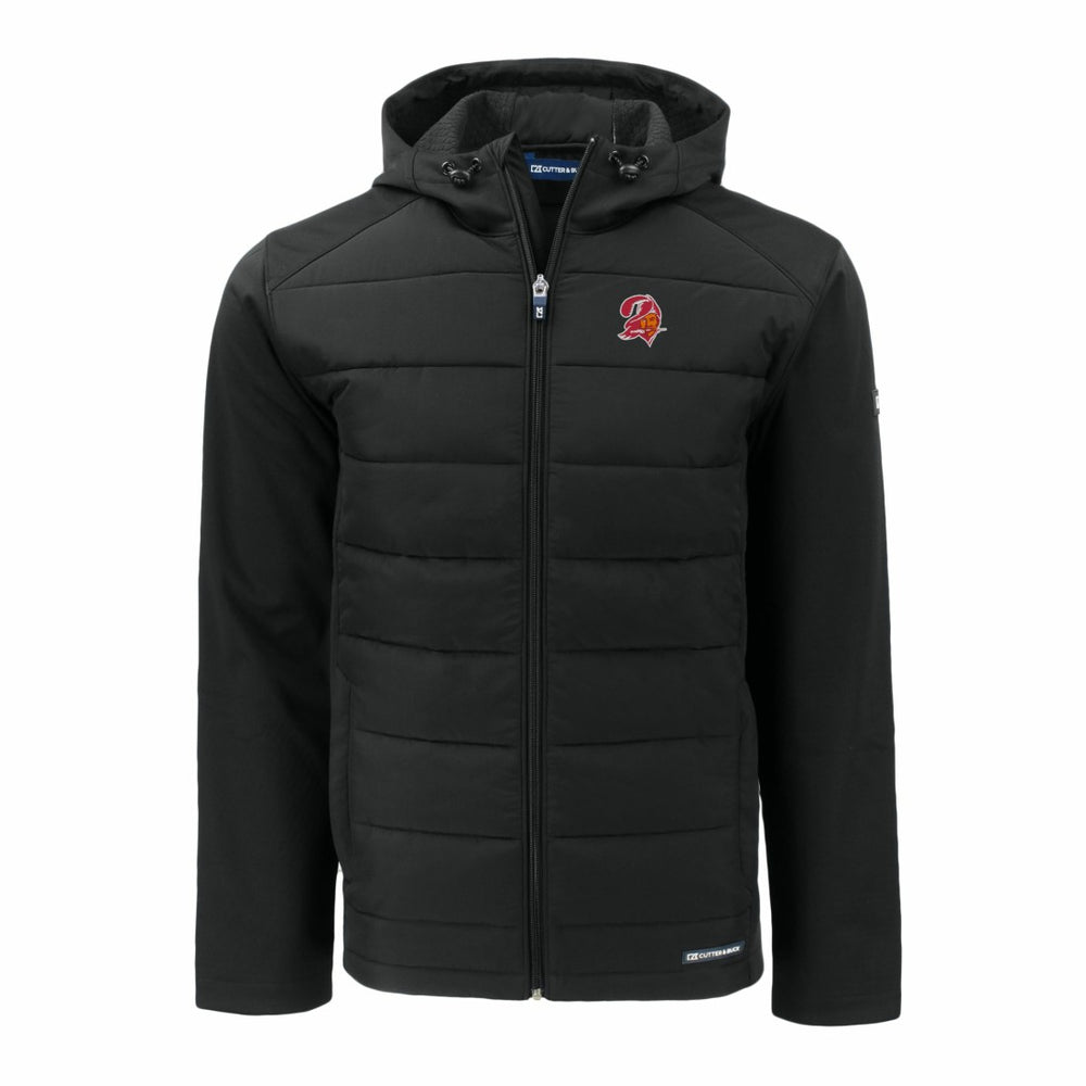 Cutter & Buck Throwback Evoke Hybrid Eco Softshell Recycled Full-Zip Hoodie Jacket - Tampa Bay Buccaneers