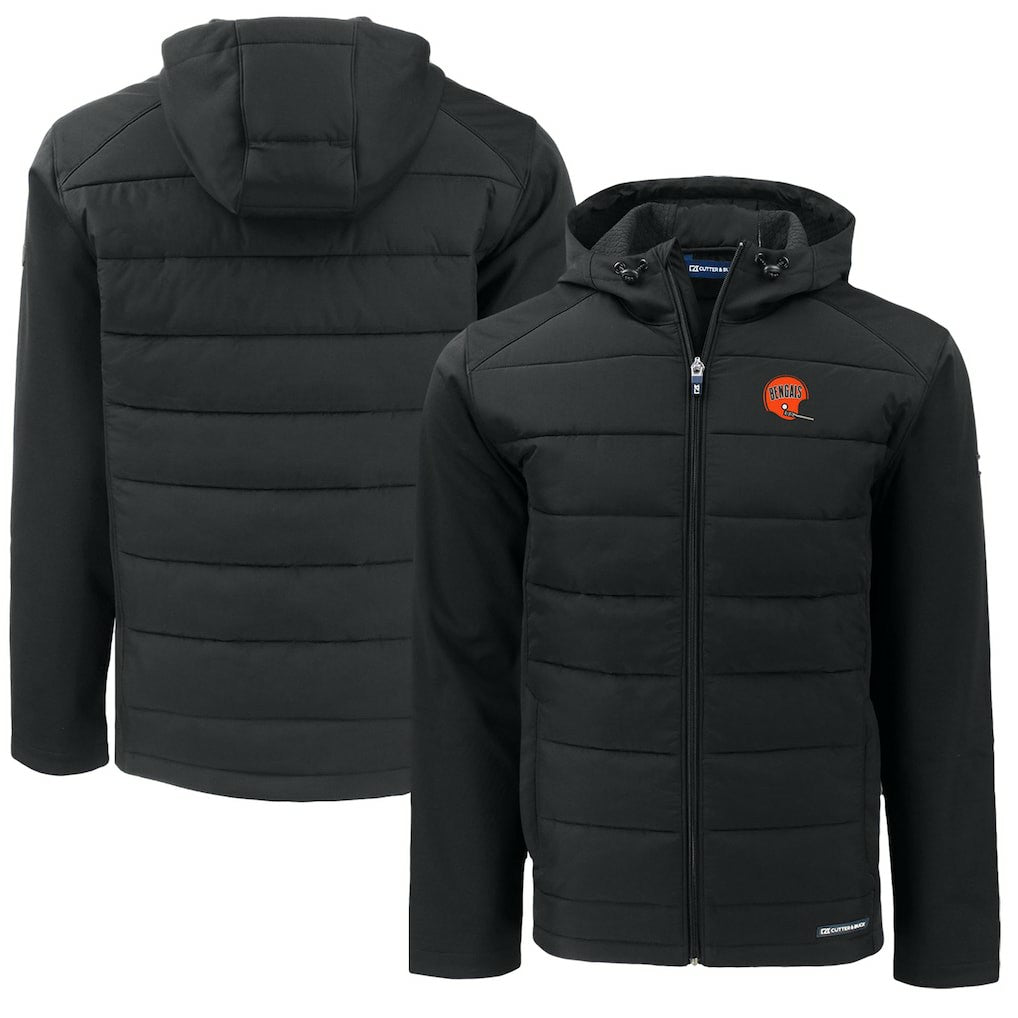 Cutter & Buck Throwback Big & Tall Evoke Hybrid Eco Softshell Recycled Full-Zip Jacket - Cincinnati Bengals