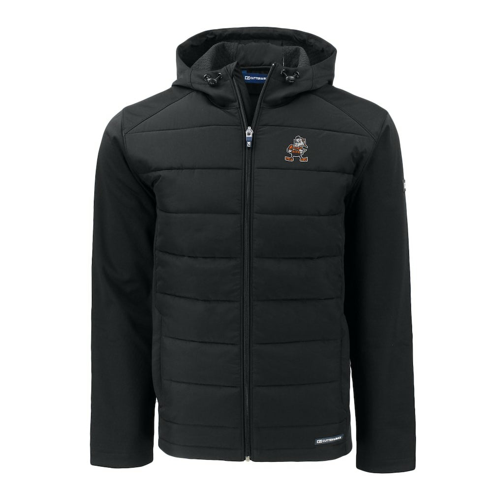 Cutter & Buck Throwback Big & Tall Evoke Hybrid Eco Softshell Recycled Full-Zip Jacket - Cleveland Browns