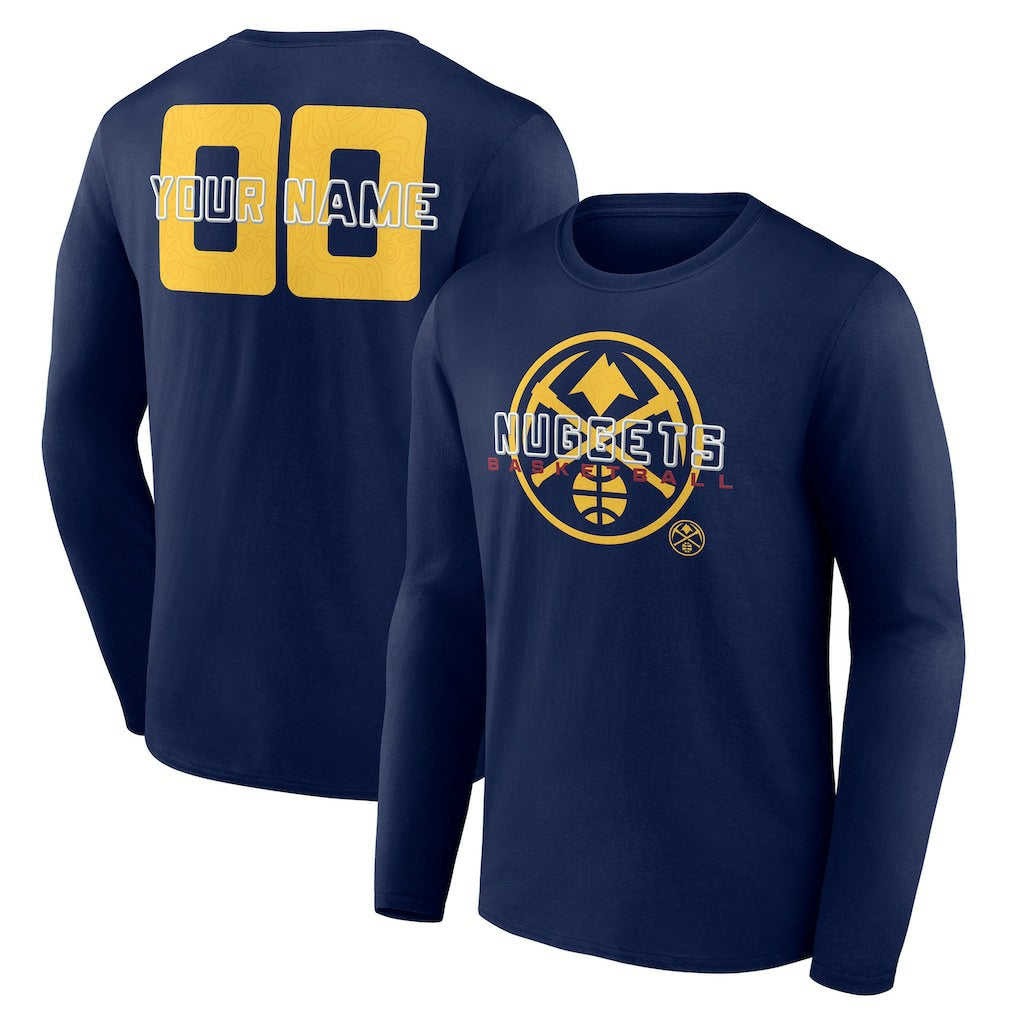NBA Denver Nuggets Stellar Personalized Name & Number Long Sleeve T-Shirt sale