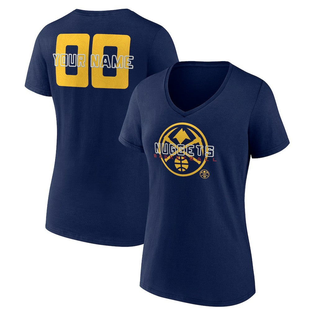 NBA Denver Nuggets Women's Stellar Personalized Name & Number V-Neck T-Shirt sale