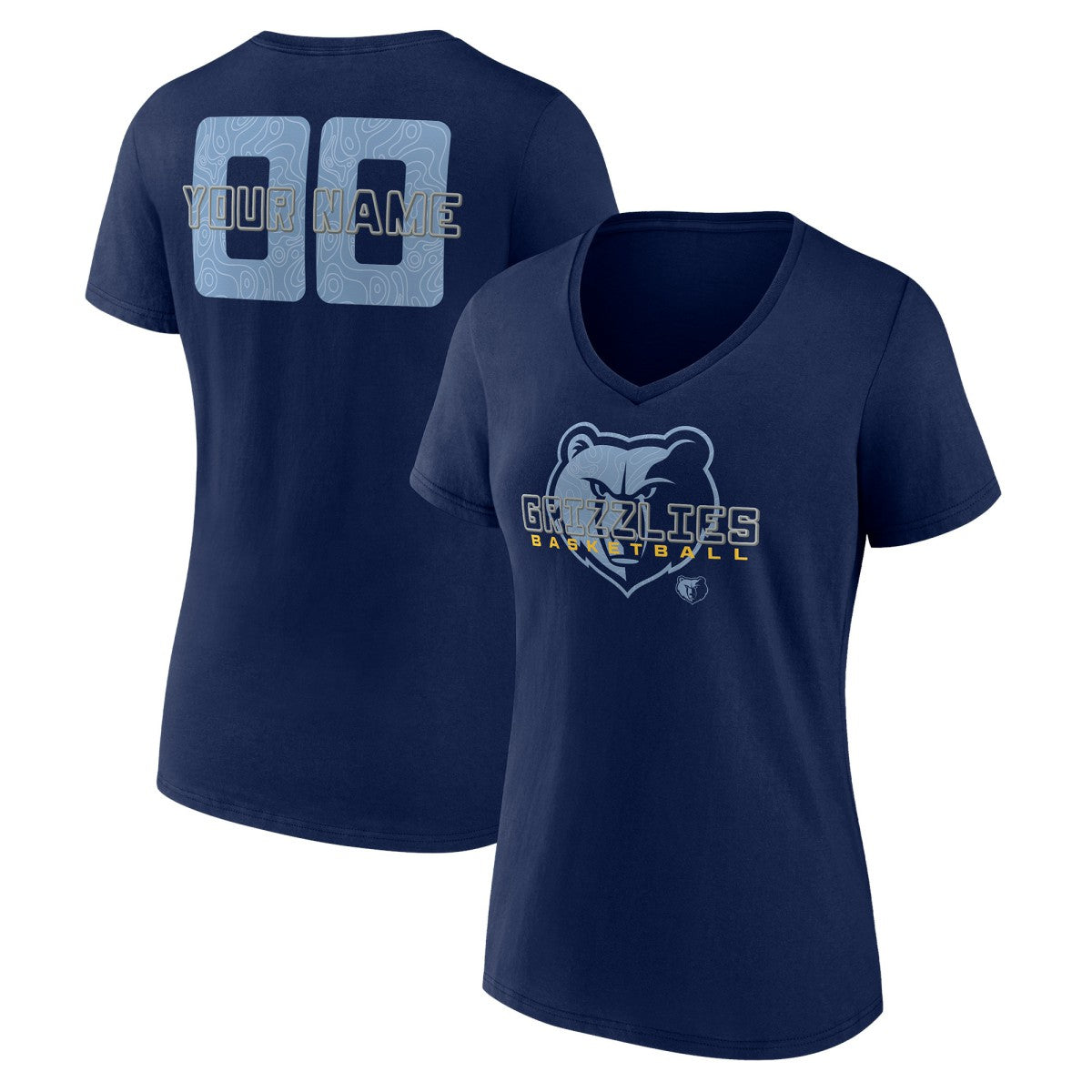 NBA Memphis Grizzlies Women's Stellar Personalized Name & Number V-Neck T-Shirt
