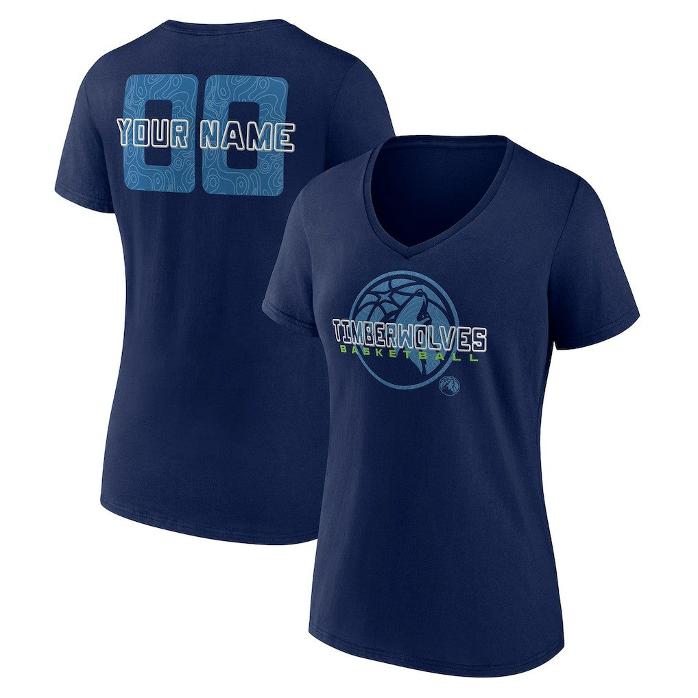 NBA Minnesota Timberwolves Women's Stellar Personalized Name & Number V-Neck T-Shirt