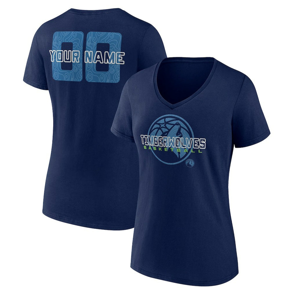 NBA Minnesota Timberwolves Women's Stellar Personalized Name & Number V-Neck T-Shirt