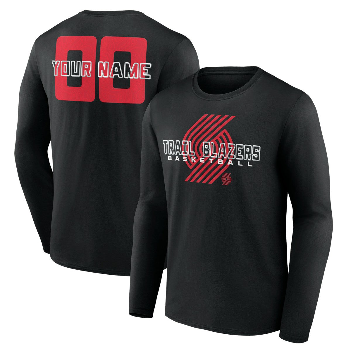 NBA Portland Trail Blazers Stellar Personalized Name & Number Long Sleeve T-Shirt