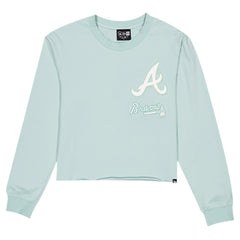 MLB Atlanta Braves New Era Women's Breeze Logo Select Cropped Long Sleeve T-Shirt