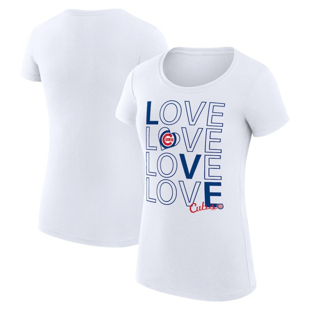 MLB Chicago Cubs G-III 4Her by Carl Banks Women's Super-Slim Fit Lightweight Love Graphic Team T-Shirt