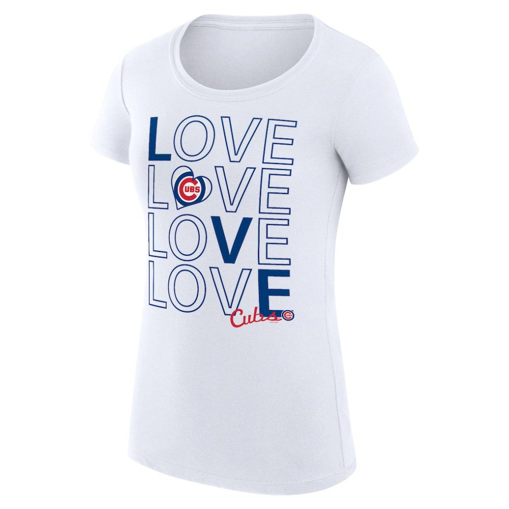 MLB Chicago Cubs G-III 4Her by Carl Banks Women's Super-Slim Fit Lightweight Love Graphic Team T-Shirt