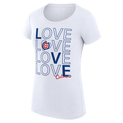 MLB Chicago Cubs G-III 4Her by Carl Banks Women's Super-Slim Fit Lightweight Love Graphic Team T-Shirt