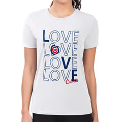 MLB Chicago Cubs G-III 4Her by Carl Banks Women's Super-Slim Fit Lightweight Love Graphic Team T-Shirt