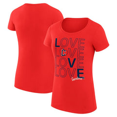 MLB Cleveland Guardians G-III 4Her by Carl Banks Women's Super-Slim Fit Lightweight Love Graphic Team T-Shirt