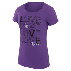 MLB Colorado Rockies G-III 4Her by Carl Banks Women's Super-Slim Fit Lightweight Love Graphic Team T-Shirt