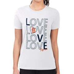 MLB Detroit Tigers G-III 4Her by Carl Banks Women's Super-Slim Fit Lightweight Love Graphic Team T-Shirt