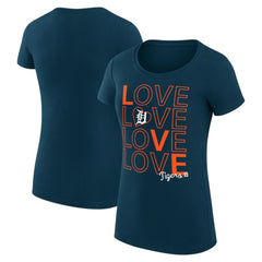 MLB Detroit Tigers G-III 4Her by Carl Banks Women's Super-Slim Fit Lightweight Love Graphic Team T-Shirt