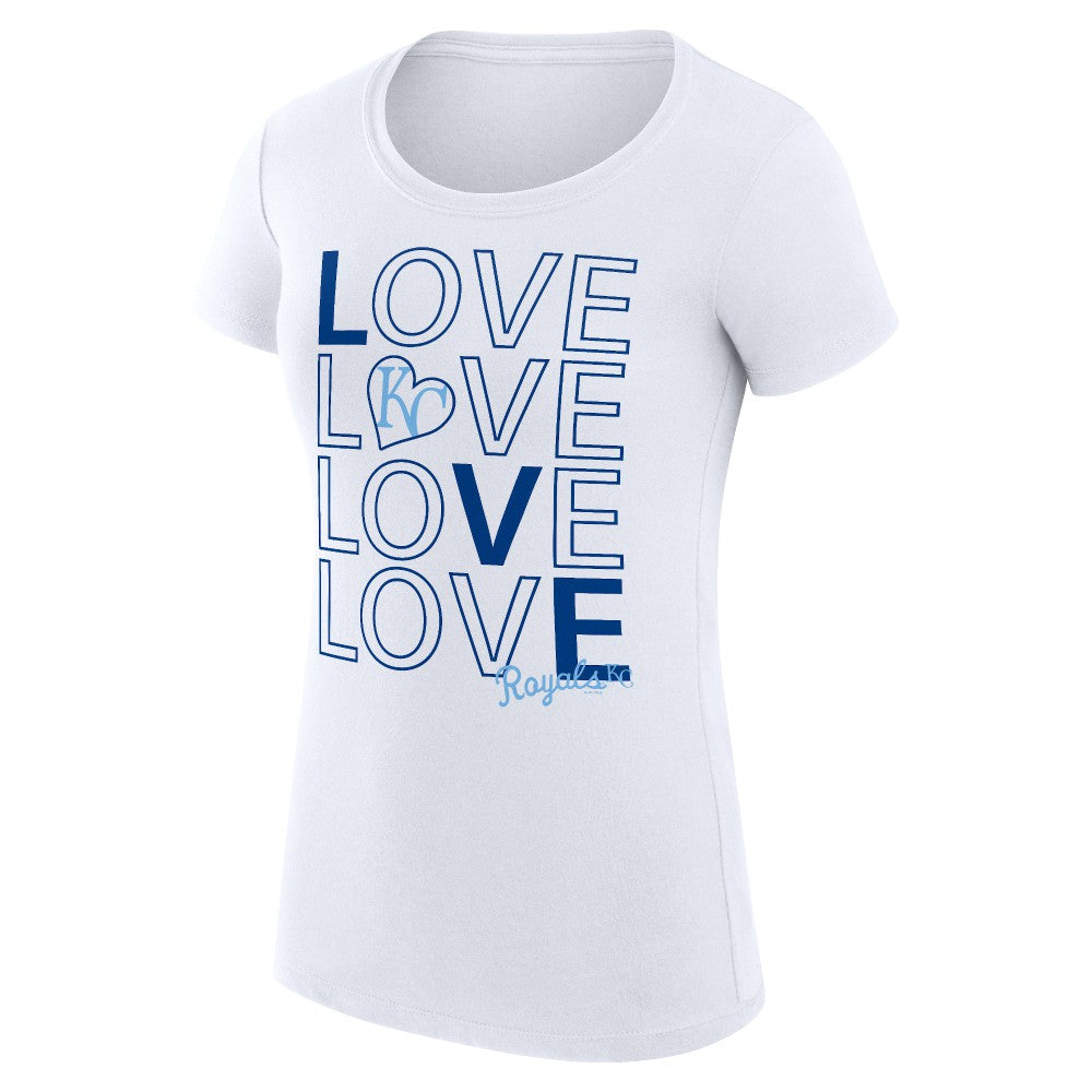 MLB Kansas City Royals G-III 4Her by Carl Banks Women's Super-Slim Fit Lightweight Love Graphic Team T-Shirt