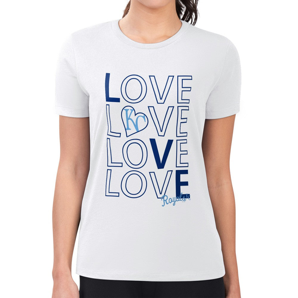 MLB Kansas City Royals G-III 4Her by Carl Banks Women's Super-Slim Fit Lightweight Love Graphic Team T-Shirt