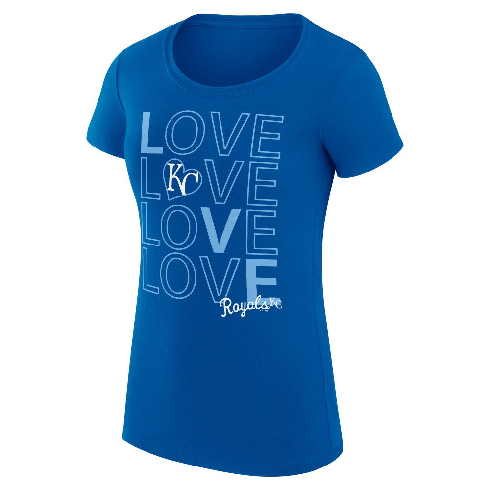 MLB Kansas City Royals G-III 4Her by Carl Banks Women's Super-Slim Fit Lightweight Love Graphic Team T-Shirt