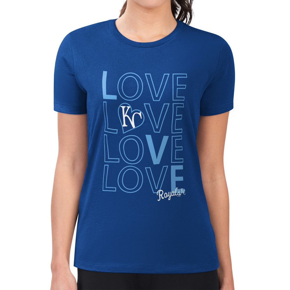 MLB Kansas City Royals G-III 4Her by Carl Banks Women's Super-Slim Fit Lightweight Love Graphic Team T-Shirt