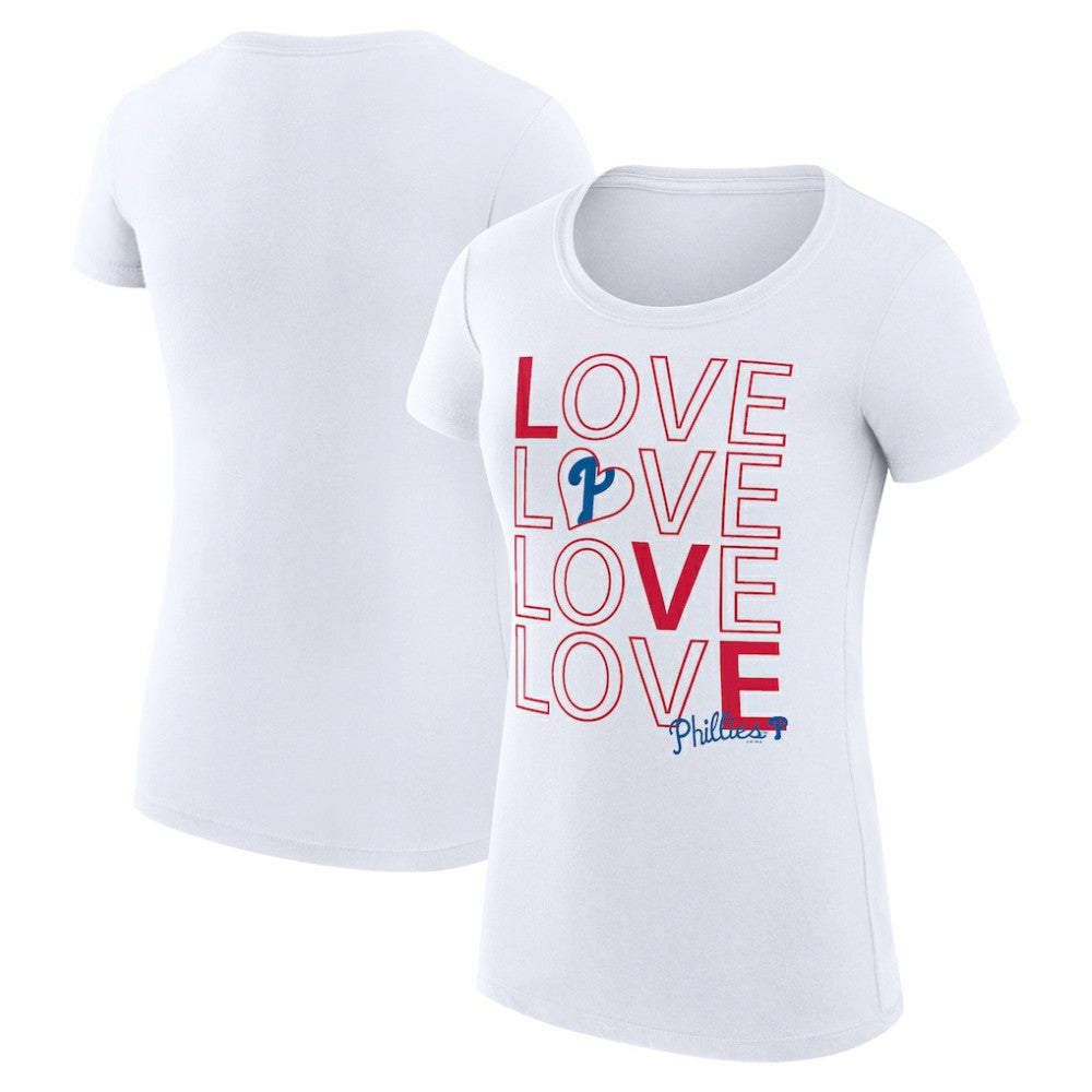 MLB Philadelphia Phillies G-III 4Her by Carl Banks Women's Super-Slim Fit Lightweight Love Graphic Team T-Shirt