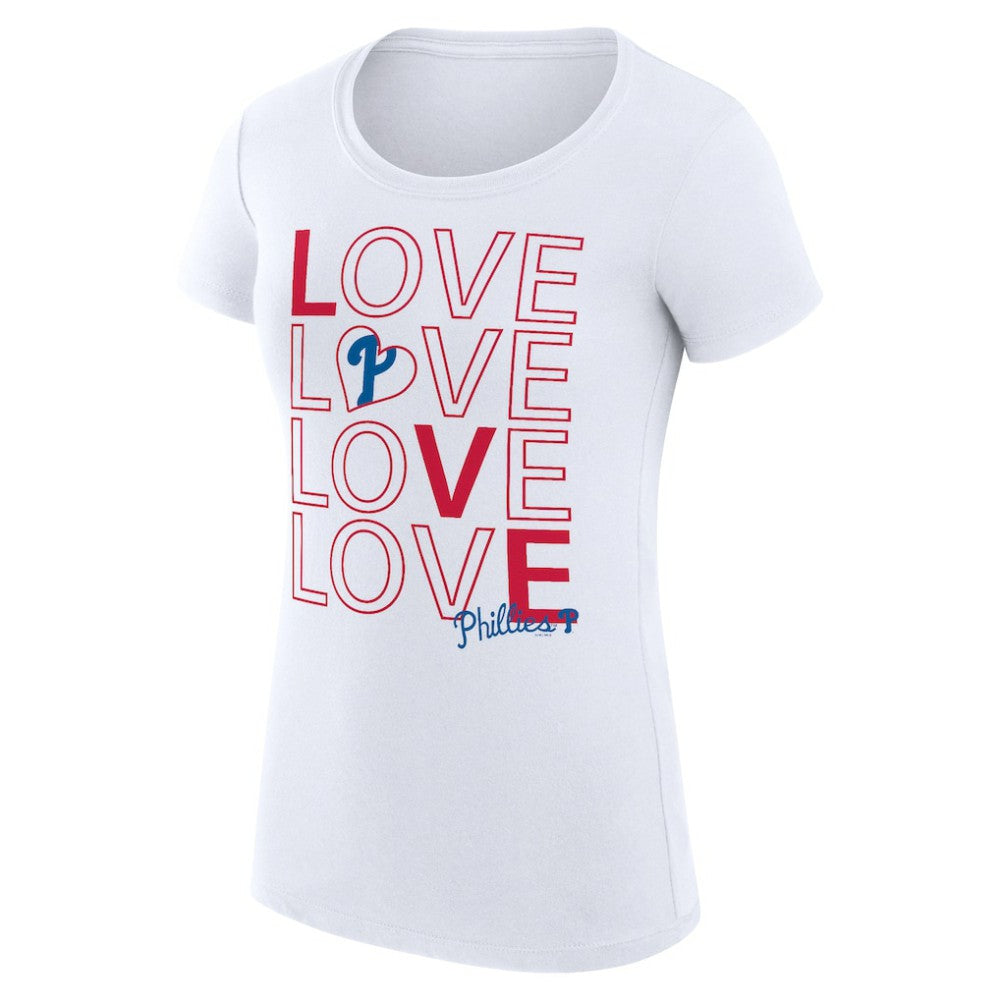 MLB Philadelphia Phillies G-III 4Her by Carl Banks Women's Super-Slim Fit Lightweight Love Graphic Team T-Shirt