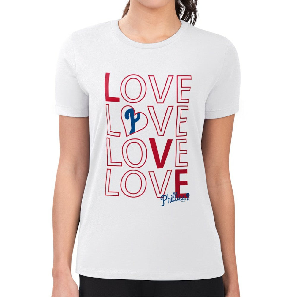 MLB Philadelphia Phillies G-III 4Her by Carl Banks Women's Super-Slim Fit Lightweight Love Graphic Team T-Shirt