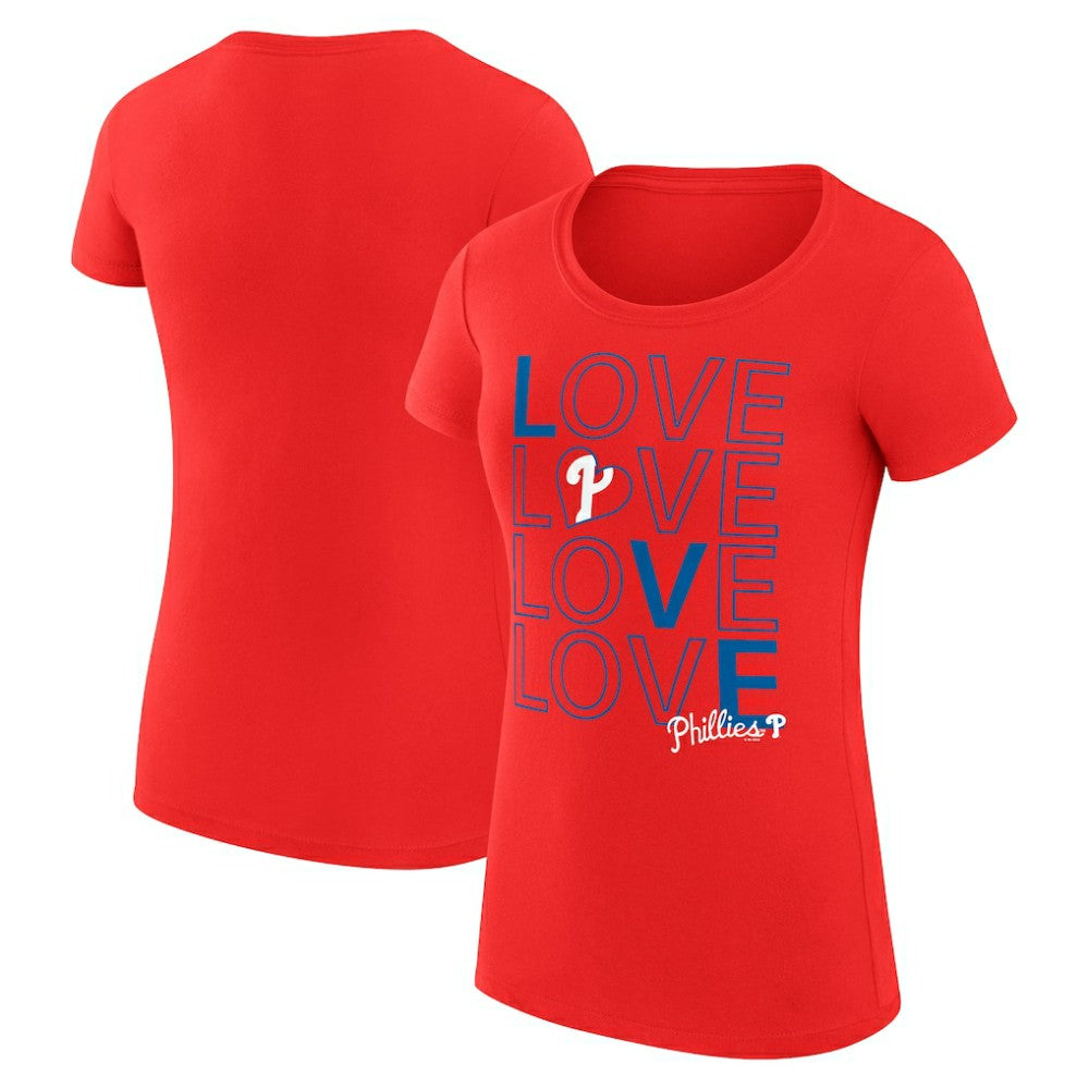 MLB Philadelphia Phillies G-III 4Her by Carl Banks Women's Super-Slim Fit Lightweight Love Graphic Team T-Shirt