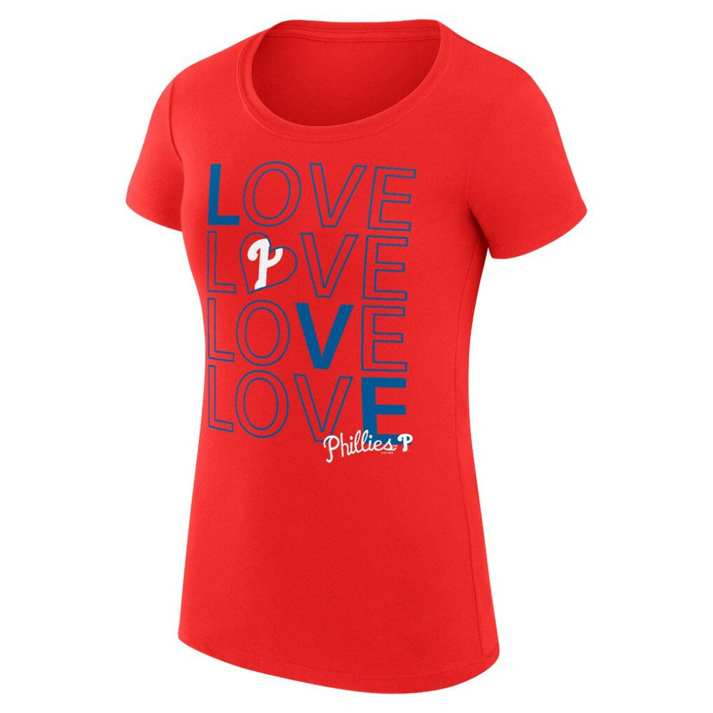 MLB Philadelphia Phillies G-III 4Her by Carl Banks Women's Super-Slim Fit Lightweight Love Graphic Team T-Shirt