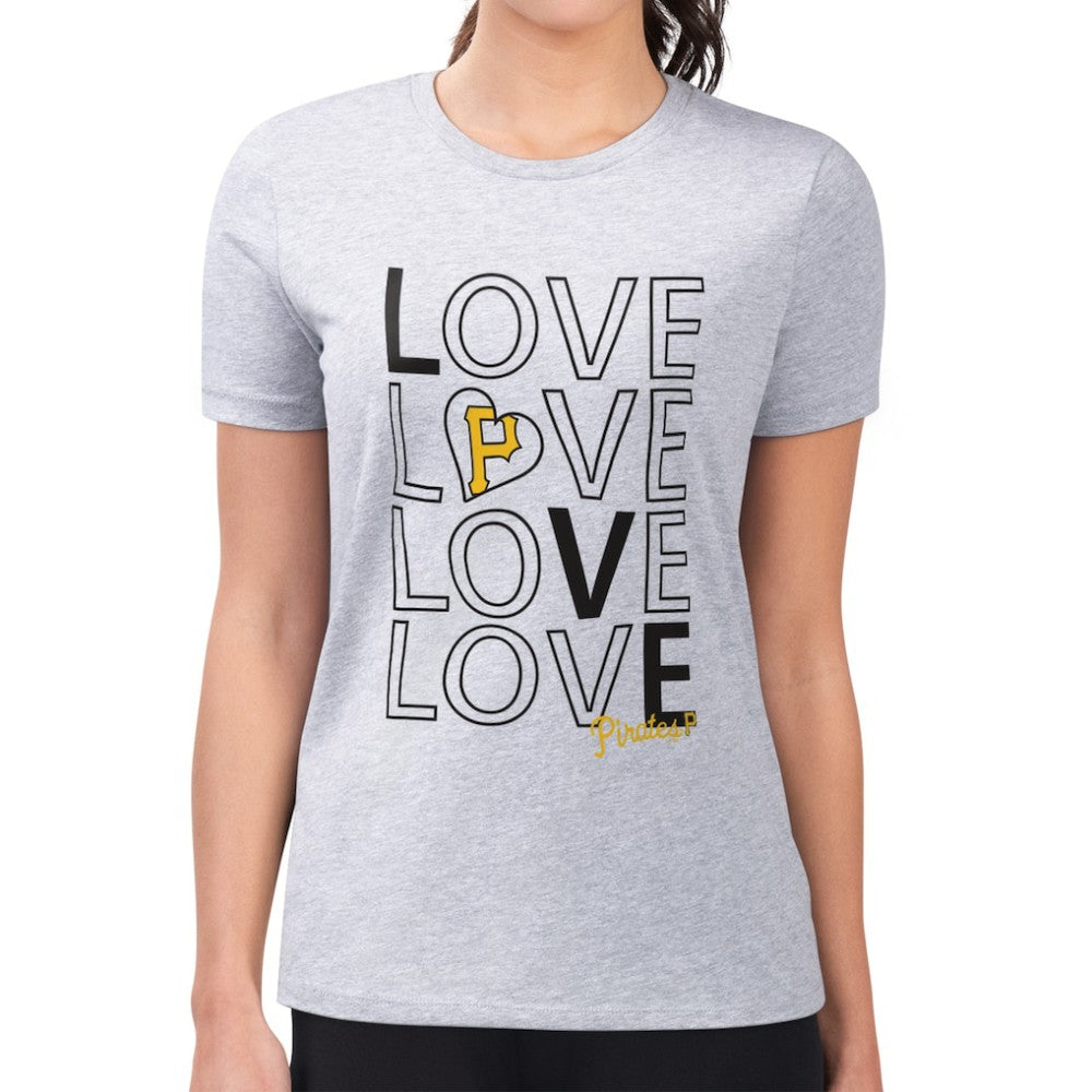 MLB Pittsburgh Pirates G-III 4Her by Carl Banks Women's Super-Slim Fit Lightweight Love Graphic Team T-Shirt