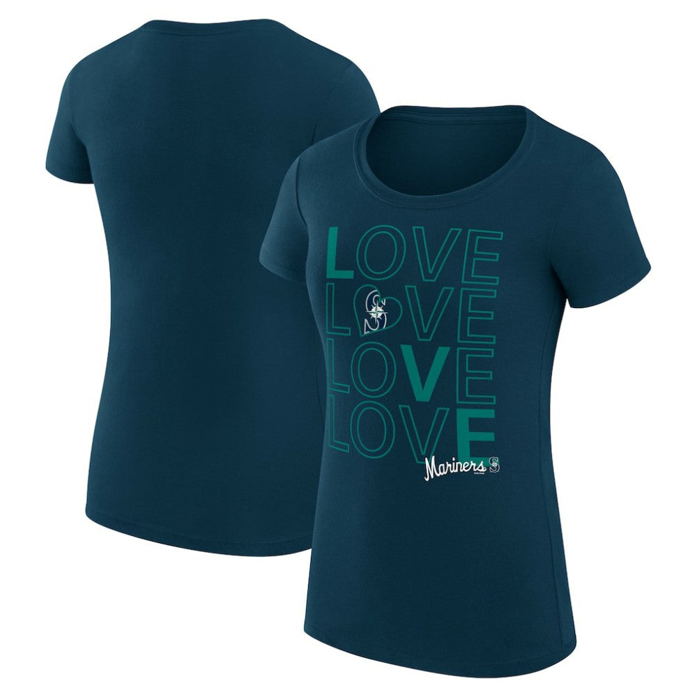 MLB Seattle Mariners G-III 4Her by Carl Banks Women's Super-Slim Fit Lightweight Love Graphic Team T-Shirt