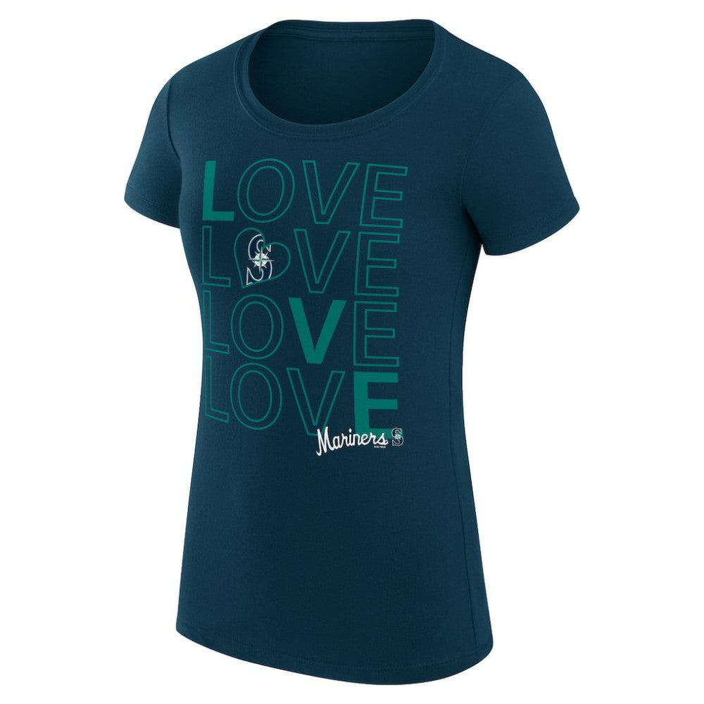 MLB Seattle Mariners G-III 4Her by Carl Banks Women's Super-Slim Fit Lightweight Love Graphic Team T-Shirt