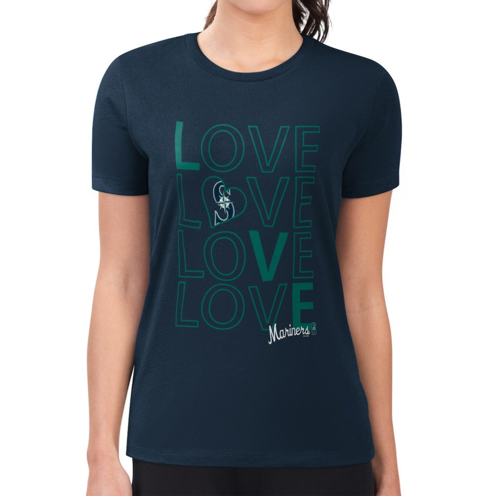 MLB Seattle Mariners G-III 4Her by Carl Banks Women's Super-Slim Fit Lightweight Love Graphic Team T-Shirt