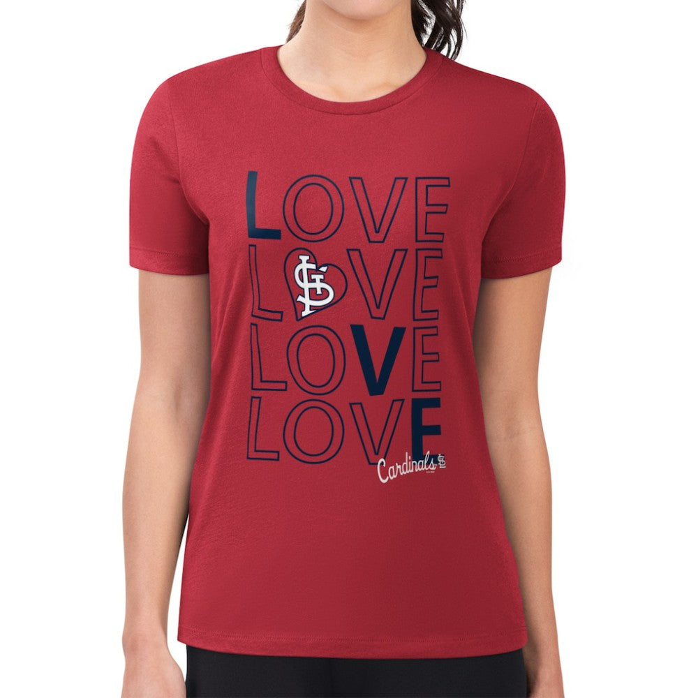 MLB St. Louis Cardinals G-III 4Her by Carl Banks Women's Super-Slim Fit Lightweight Love Graphic Team T-Shirt