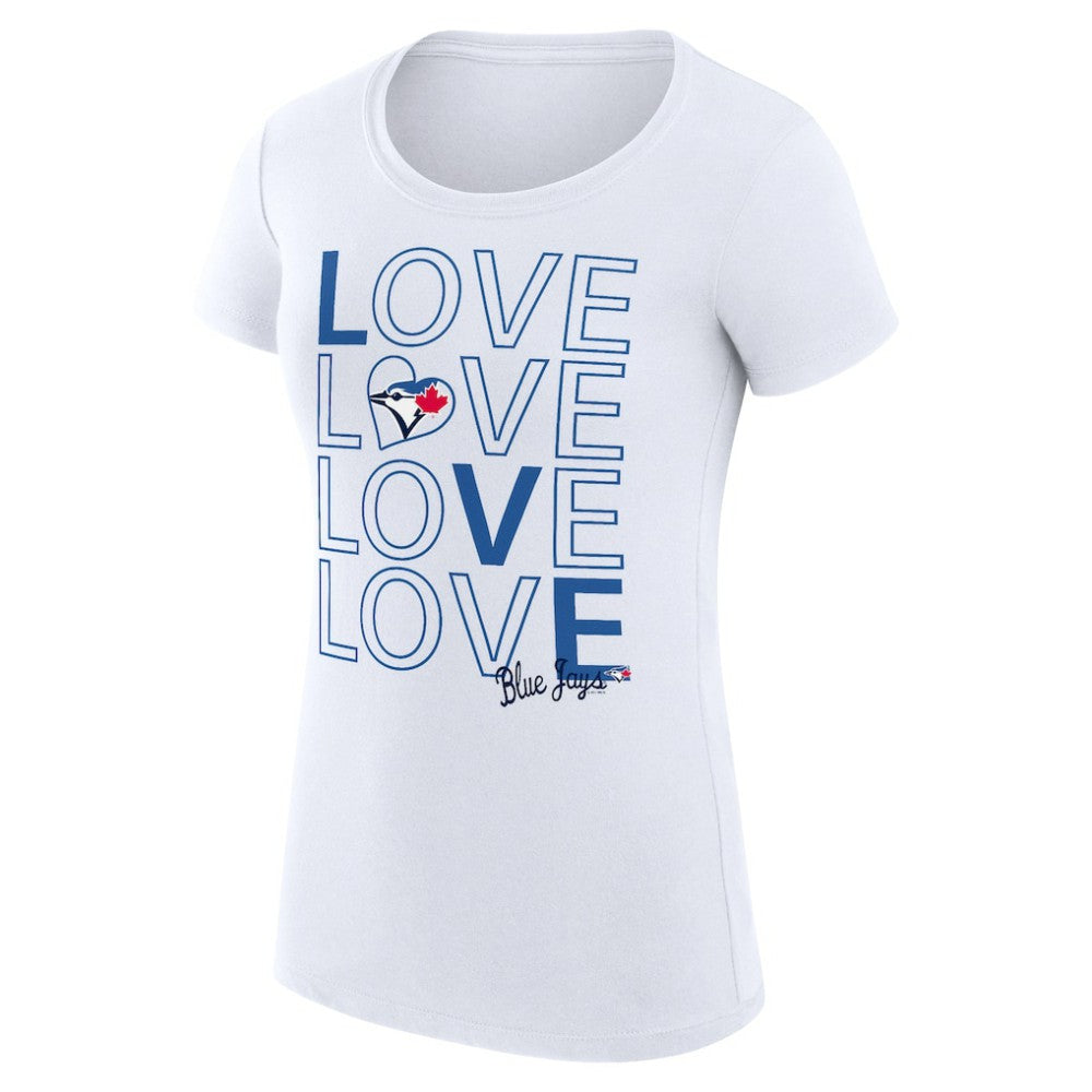 MLB Toronto Blue Jays G-III 4Her by Carl Banks Women's Super-Slim Fit Lightweight Love Graphic Team T-Shirt