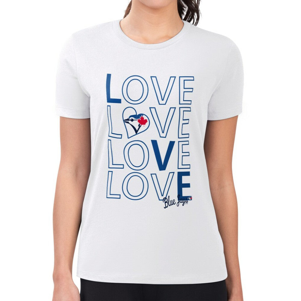 MLB Toronto Blue Jays G-III 4Her by Carl Banks Women's Super-Slim Fit Lightweight Love Graphic Team T-Shirt