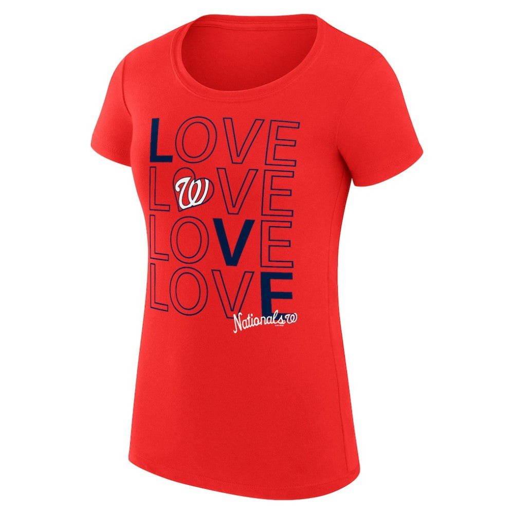 MLB Washington Nationals G-III 4Her by Carl Banks Women's Super-Slim Fit Lightweight Love Graphic Team T-Shirt