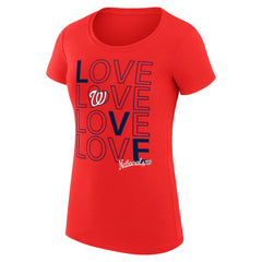 MLB Washington Nationals G-III 4Her by Carl Banks Women's Super-Slim Fit Lightweight Love Graphic Team T-Shirt