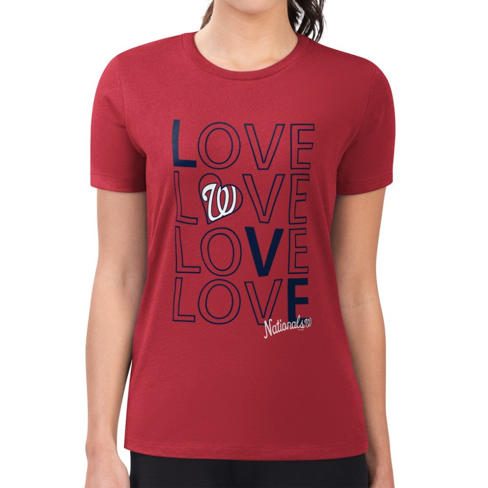 MLB Washington Nationals G-III 4Her by Carl Banks Women's Super-Slim Fit Lightweight Love Graphic Team T-Shirt