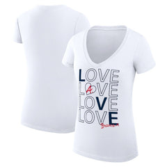 MLB Atlanta Braves G-III 4Her by Carl Banks Women's Super-Slim Fit Lightweight Love Graphic Team V-Neck T-Shirt