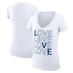 MLB Los Angeles Dodgers G-III 4Her by Carl Banks Women's Super-Slim Fit Lightweight Love Graphic Team V-Neck T-Shirt
