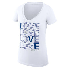 MLB Los Angeles Dodgers G-III 4Her by Carl Banks Women's Super-Slim Fit Lightweight Love Graphic Team V-Neck T-Shirt