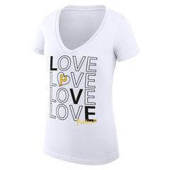 MLB Pittsburgh Pirates G-III 4Her by Carl Banks Women's Super-Slim Fit Lightweight Love Graphic Team V-Neck T-Shirt