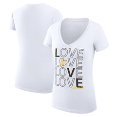 MLB San Diego Padres G-III 4Her by Carl Banks Women's Super-Slim Fit Lightweight Love Graphic Team V-Neck T-Shirt