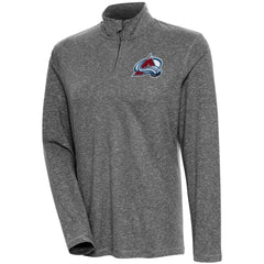 NHL Heather Black Colorado Avalanche Antigua Women's Confront Quarter-Zip Pullover Top